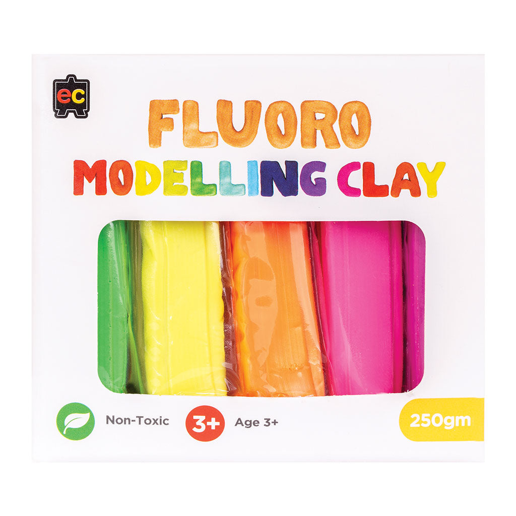 Modelling Clay (Fluoro) 5 colours - 250g - Educating Kids