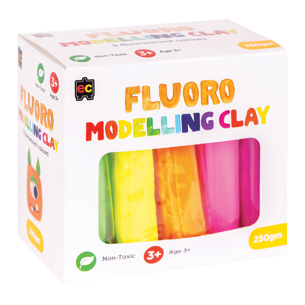 Modelling Clay (Fluoro) 5 colours - 250g - Educating Kids