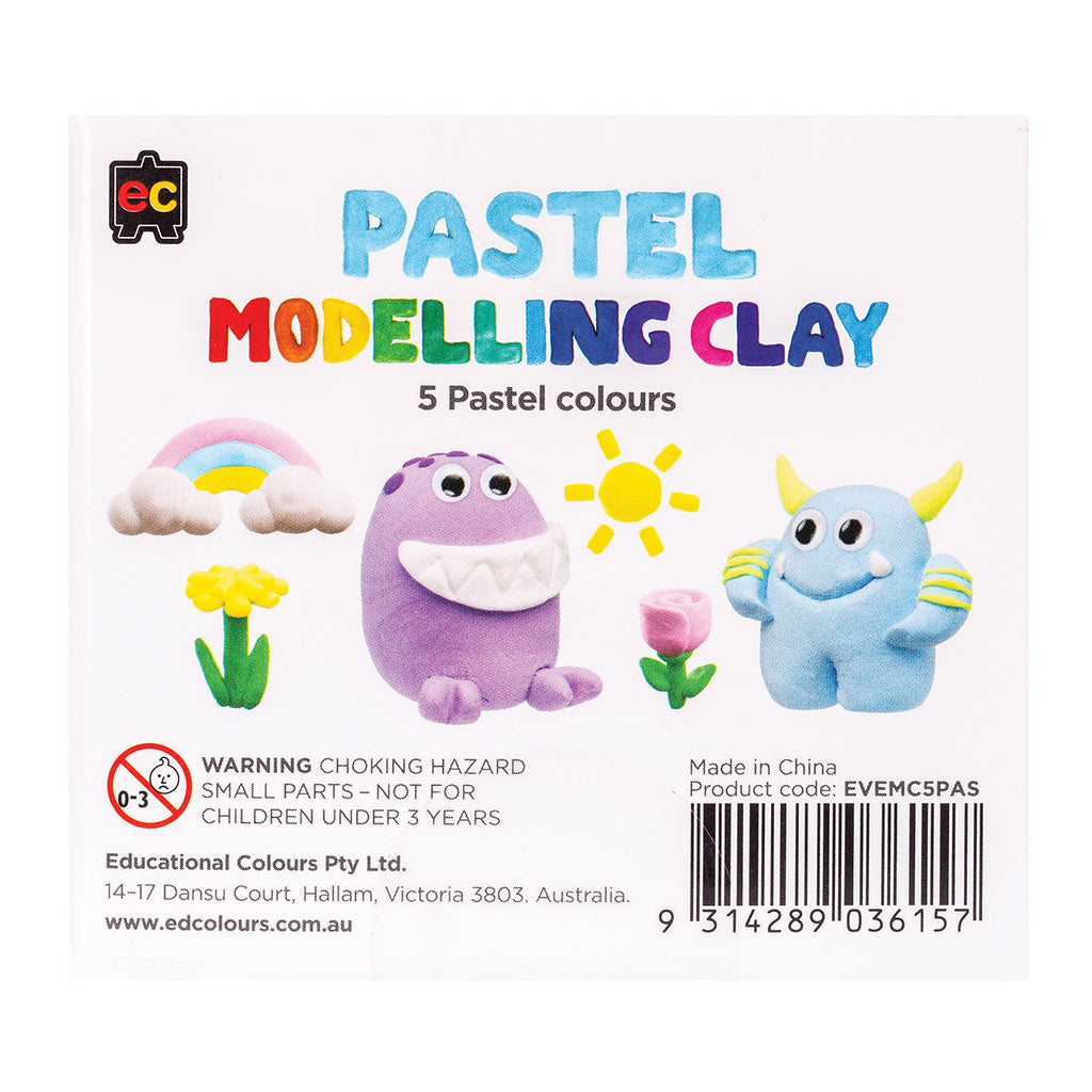 Modelling Clay (Pastel) 5 colours - 250g - Educating Kids