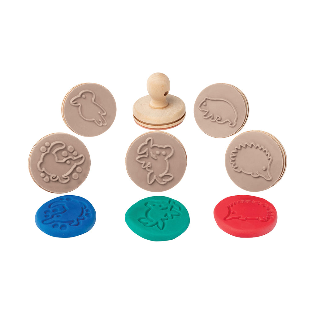Wooden Dough Stamps - Australian Animals - Educating Kids