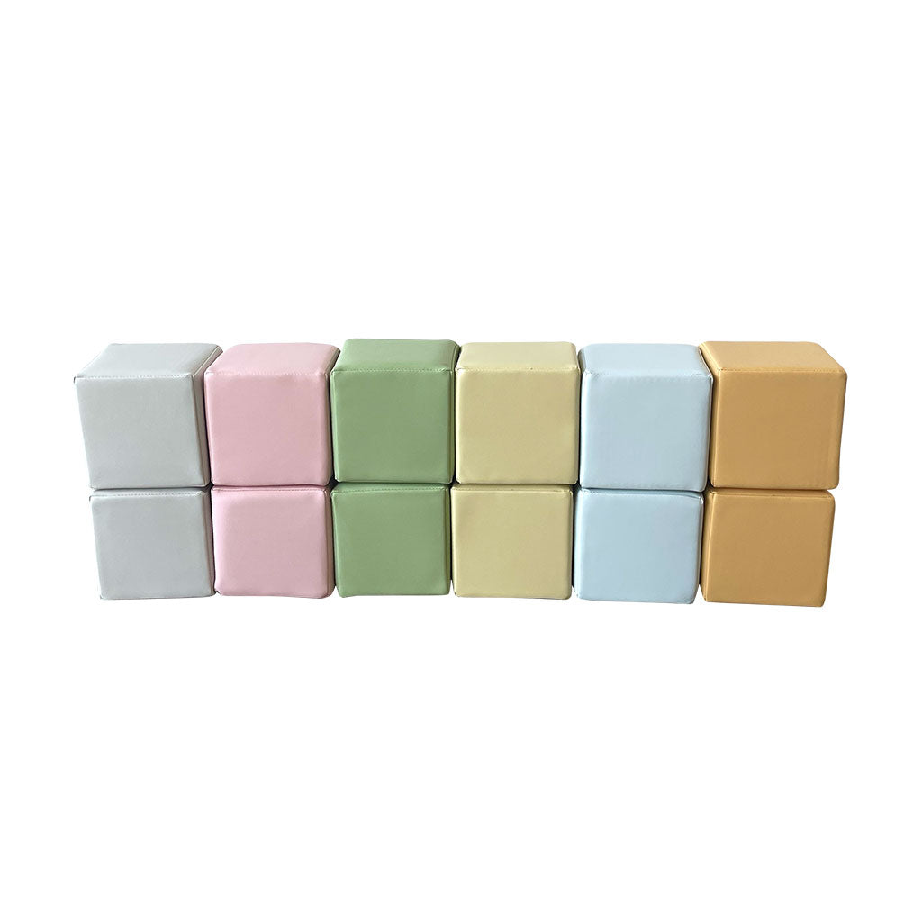 Toddler Soft Block Cubes Pastel 15 cm – 12pc