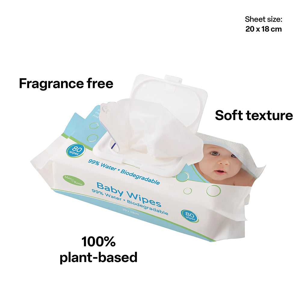 Max & Rosie Water Wipes - 12 x Pack of 80 - Educating Kids