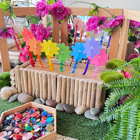Flower Button Counting Activity