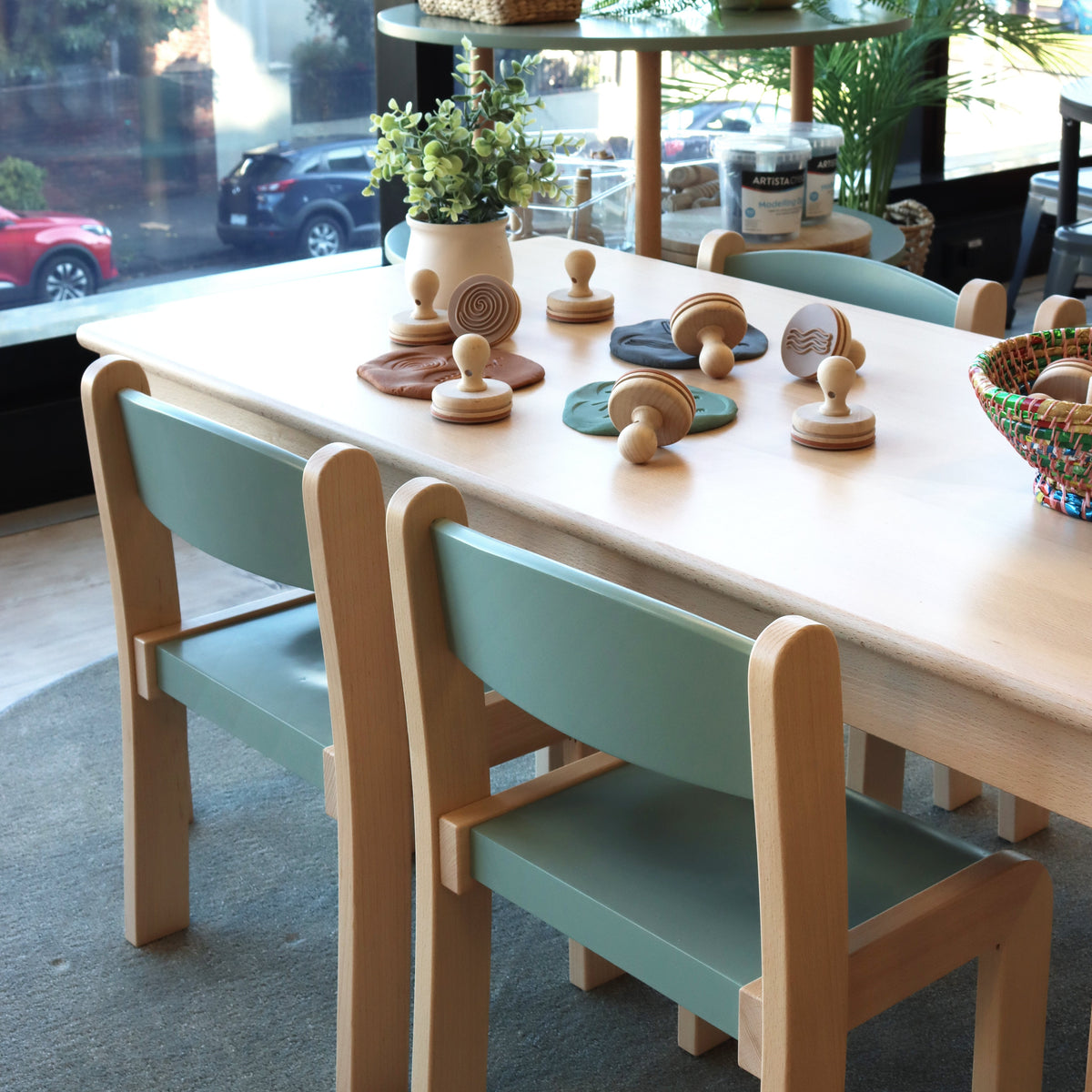 Just Landed - Children's Hardwood Chairs in Gum Leaf