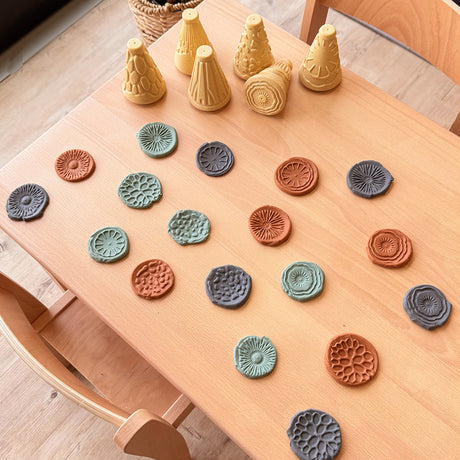 Organic Mushroom Rollers with Modelling Dough Earth Colours