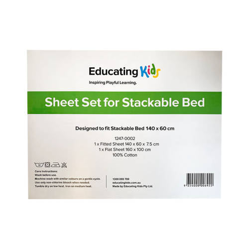 Sheet Set For Child Stackable Bed - Educating Kids