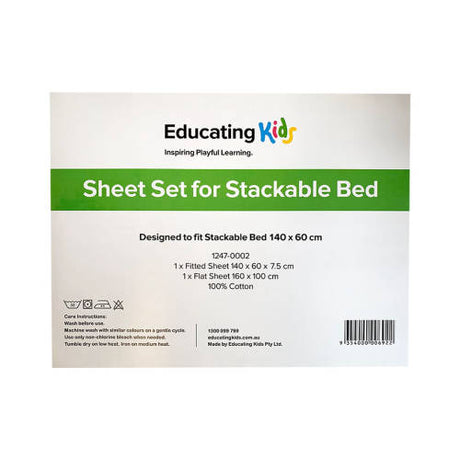 Sheet Set For Child Stackable Bed - Educating Kids