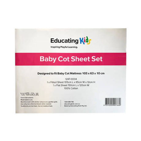 Sheet Set For Baby Cot - Educating Kids