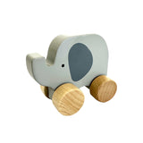 Wooden Rabbit, Elephant & Duck Car - 6pc