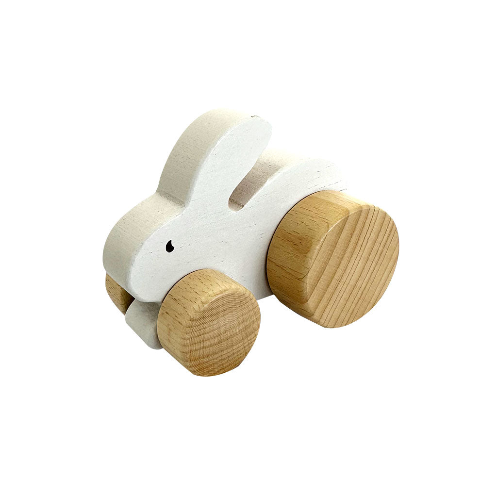Wooden Rabbit, Elephant & Duck Car - 6pc