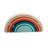 Wooden Rainbow Stacking Toy - 7pc - Blue - Educating Kids