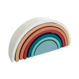 Wooden Rainbow Stacking Toy - 7pc - Blue - Educating Kids