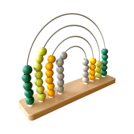 Wooden Rainbow Abacus - Brown - Educating Kids