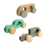 Wooden Baby Car with Handle - 6pc