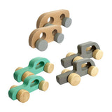 Wooden Baby Car with Handle - 6pc Set - Educating Kids