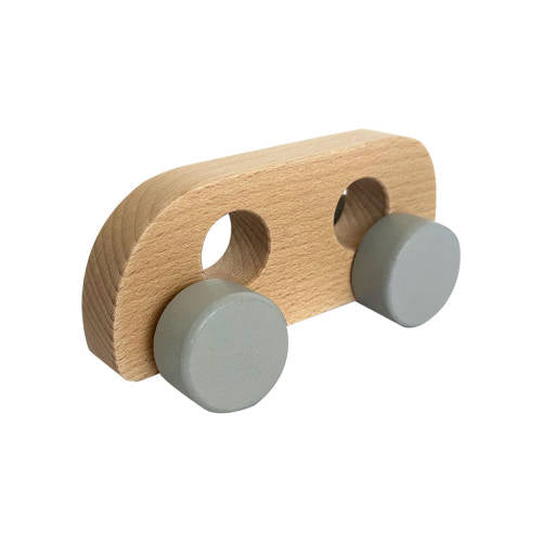 Wooden Baby Car with Handle - 6pc Set - Educating Kids