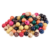 Beads Wooden Assorted - 25mm - 100pk