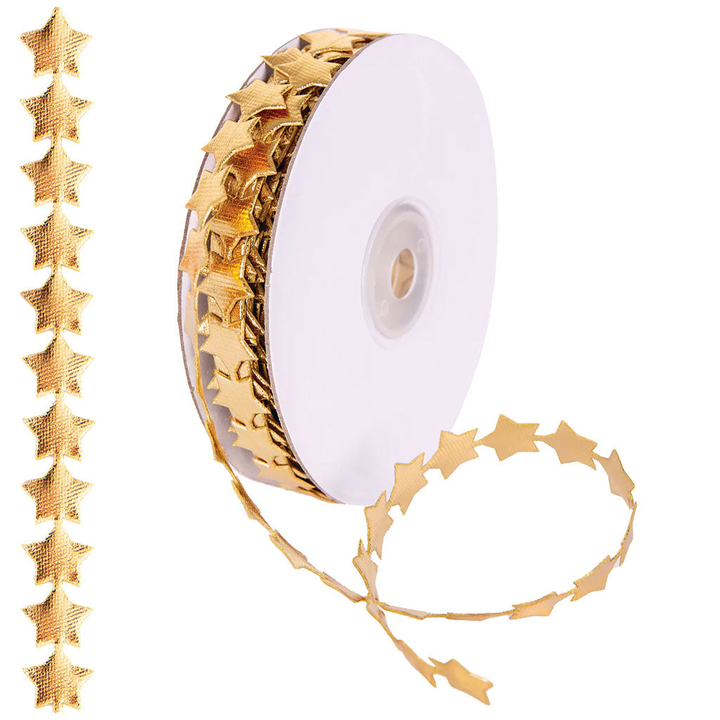 Metallic Star Trim Gold - 5m