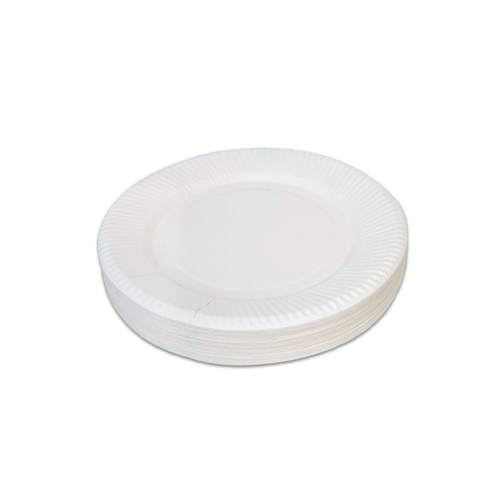 Paper Plate Round Unwaxed 18cm - Pack of 50 - Educating Kids