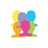 Pre-Cut Paper Heads Coloured - Pack of 50 - Educating Kids