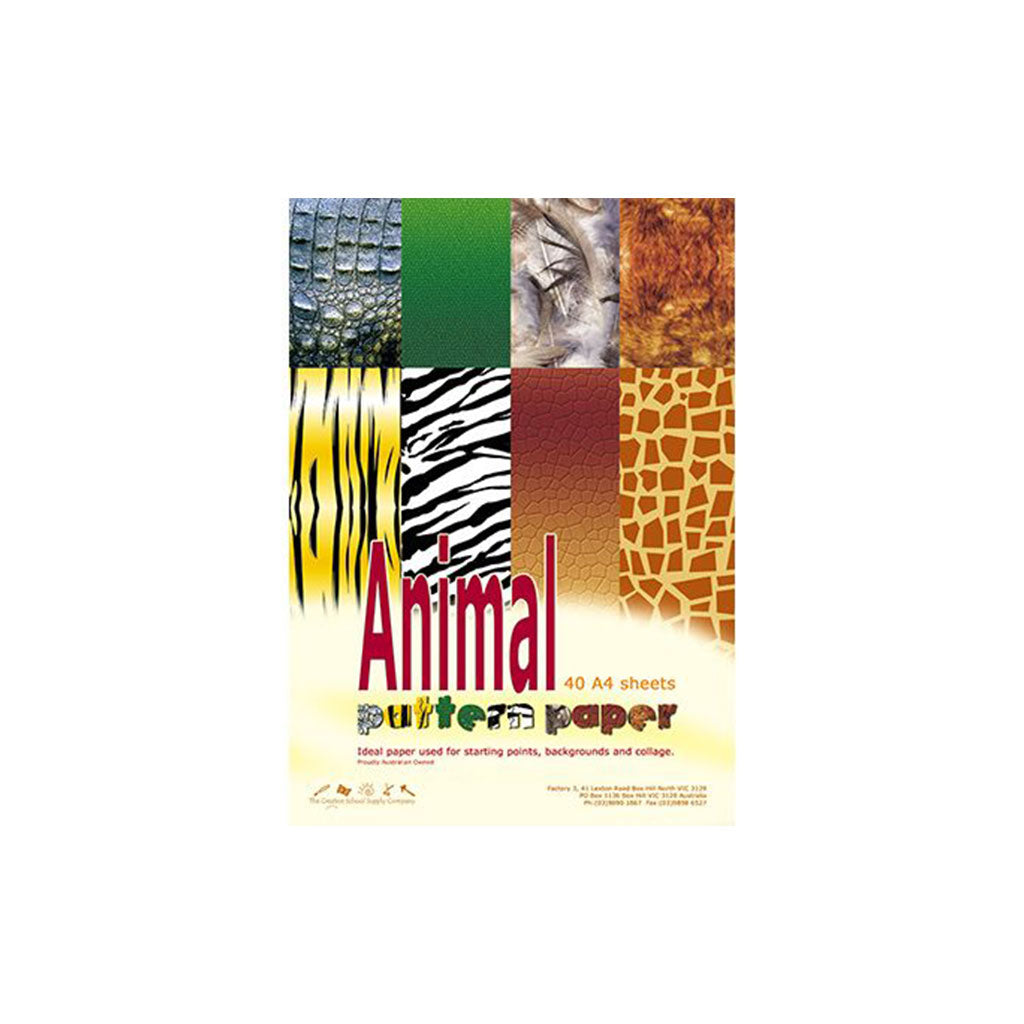 Animal Pattern Paper A4 – Pack of 40 - Educating Kids
