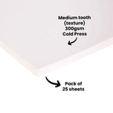 Watercolour Paper Class Pack 300gsm A3 - Pack of 25
