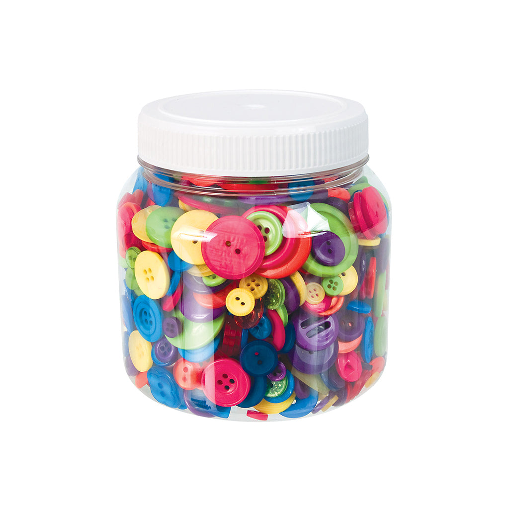 Bulk Assorted Coloured Buttons - 600g - Educating Kids