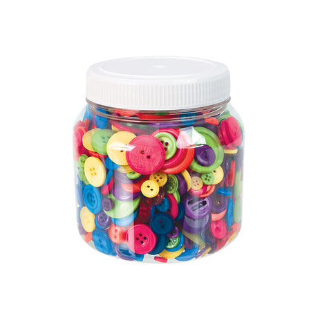 Bulk Assorted Coloured Buttons - 600g - Educating Kids