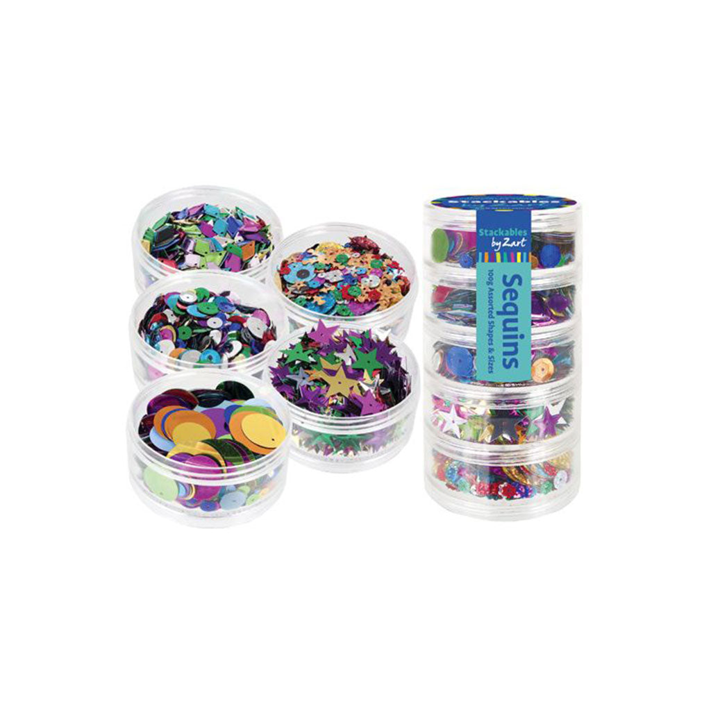 Sequins Asst 100g Stackable