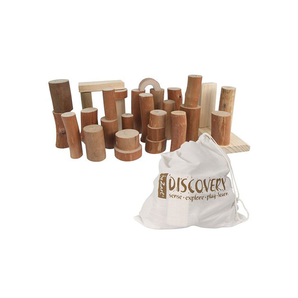 Barkless Wooden Log Blocks - 27  Pieces