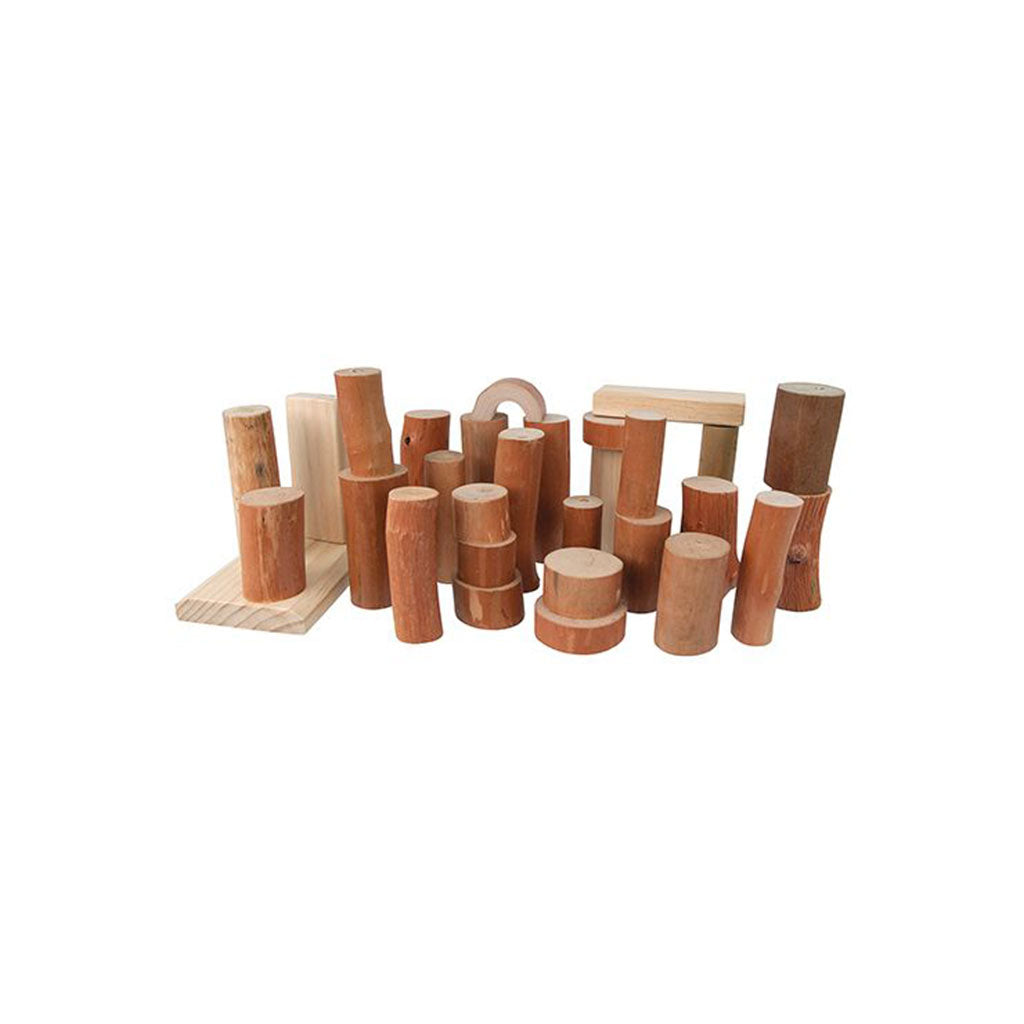 Barkless Wooden Log Blocks - 27  Pieces
