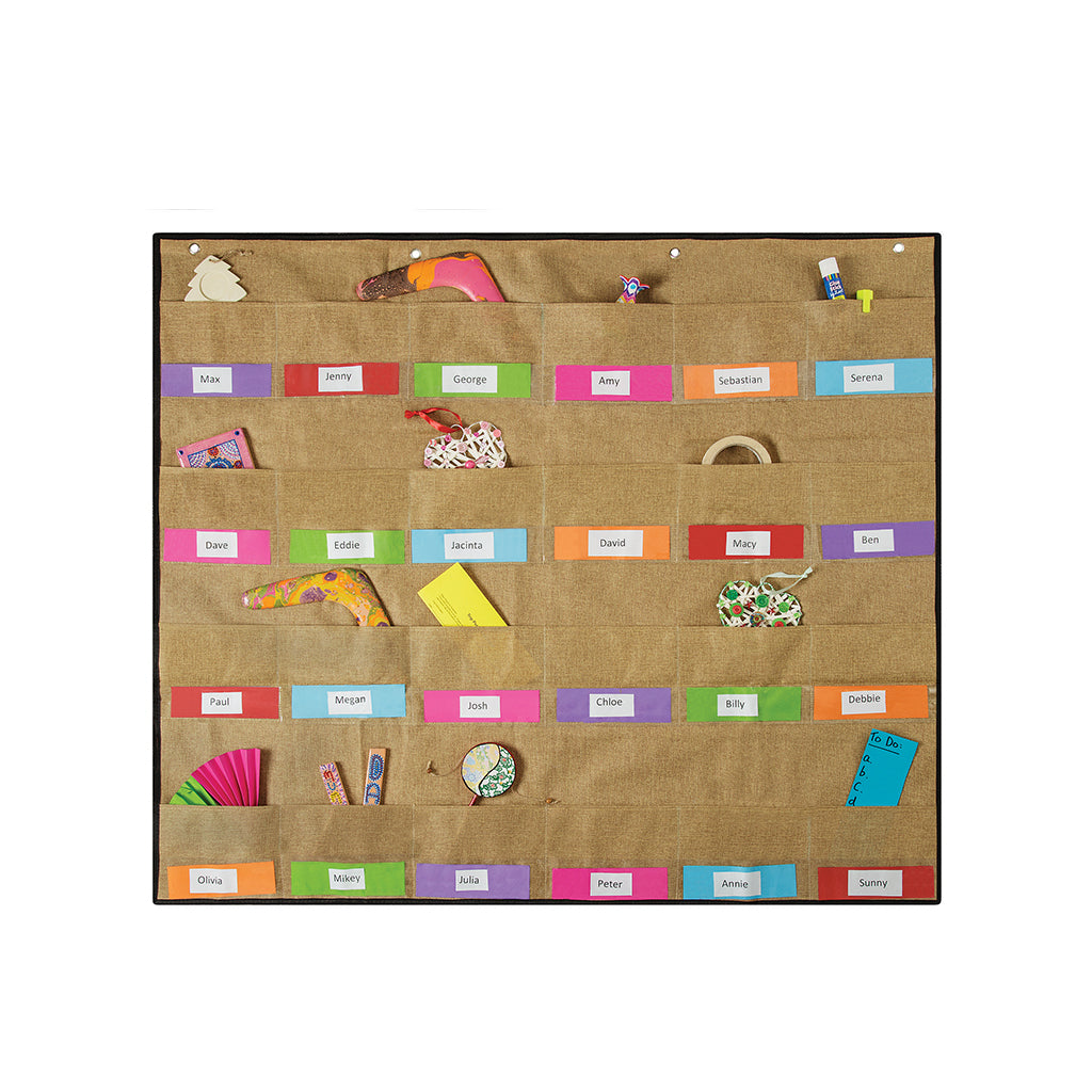 Hessian Wall Storage Pockets - 120x102cm