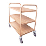 Wood Look 3 Tier Classroom Metal Trolley