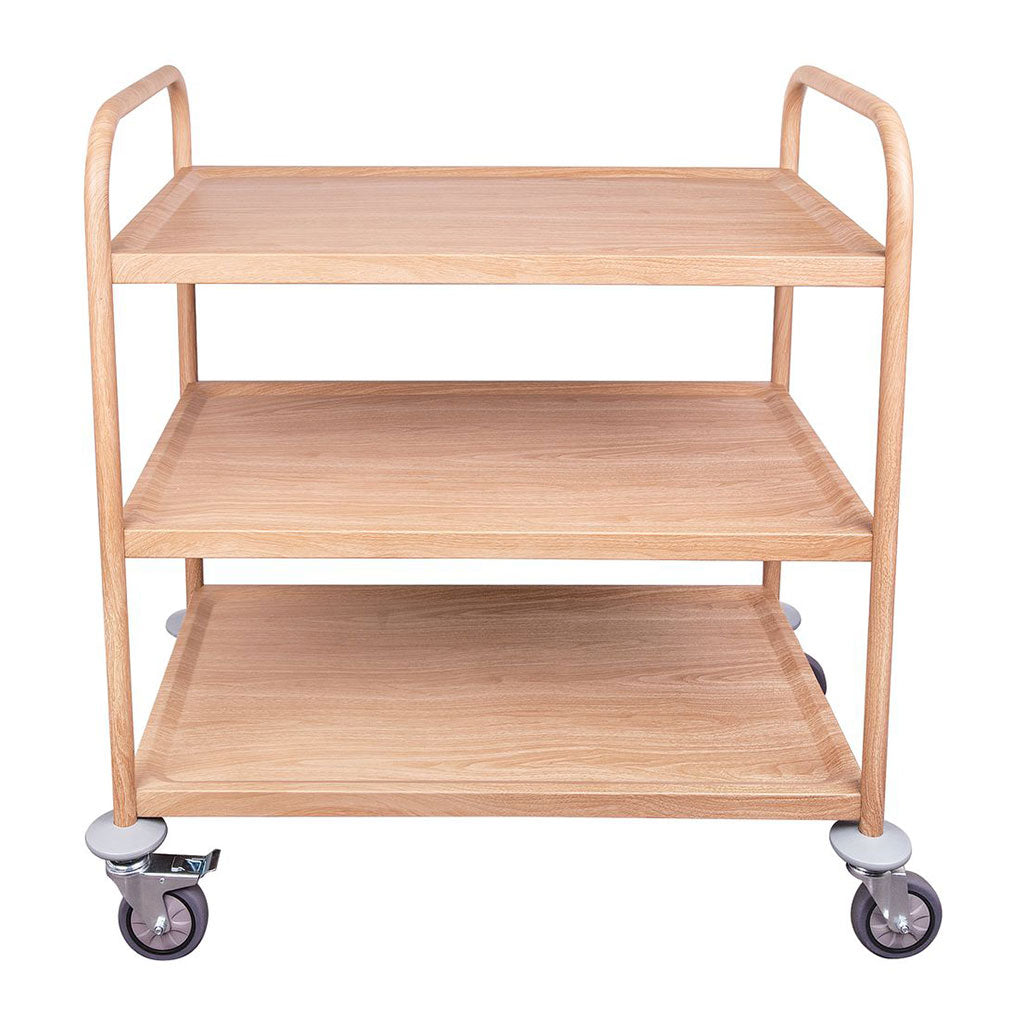 Wood Look 3 Tier Classroom Metal Trolley