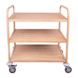 Wood Look 3 Tier Classroom Metal Trolley