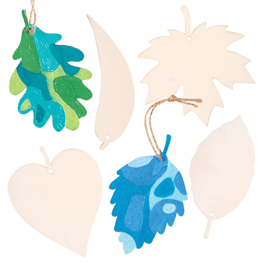 Wooden Leaf Adornments - Pack of 24