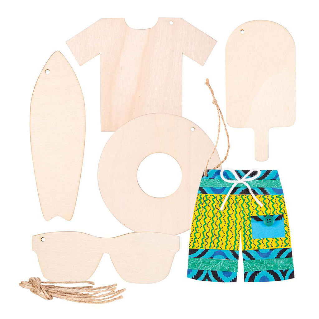 Wooden Australian Summer Shapes - Pack of 24