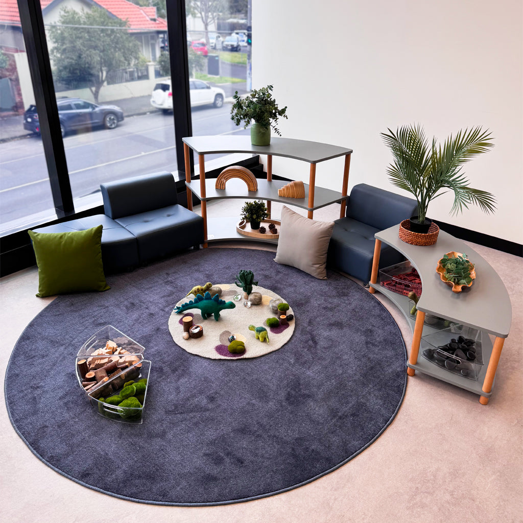 Round Carpet 2m - Blue