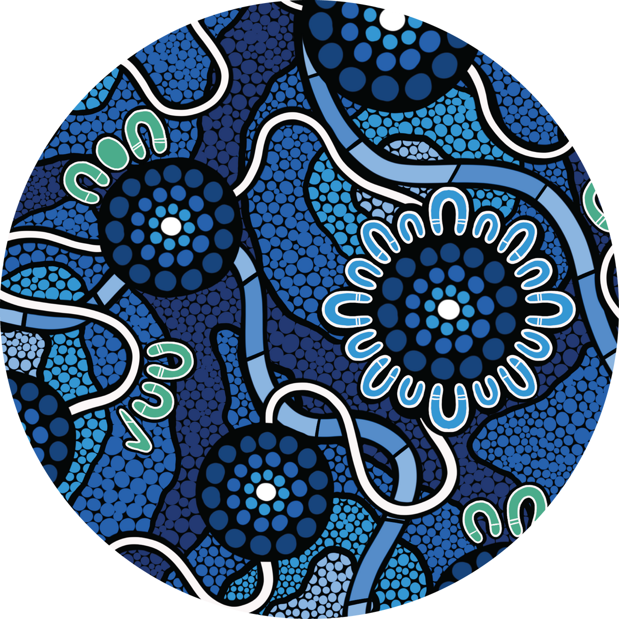Blue Water Dreaming - Round Rug (2m D)