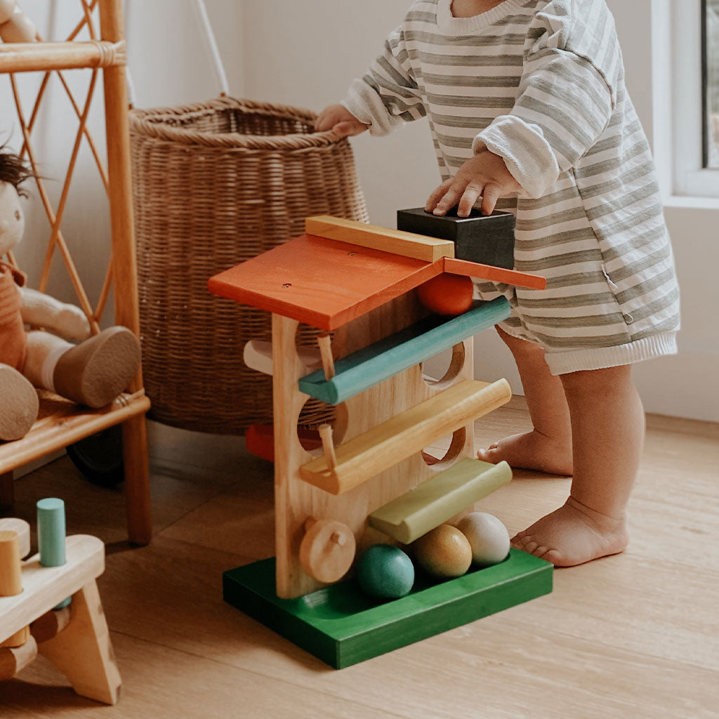 Wooden Ball Rolling House