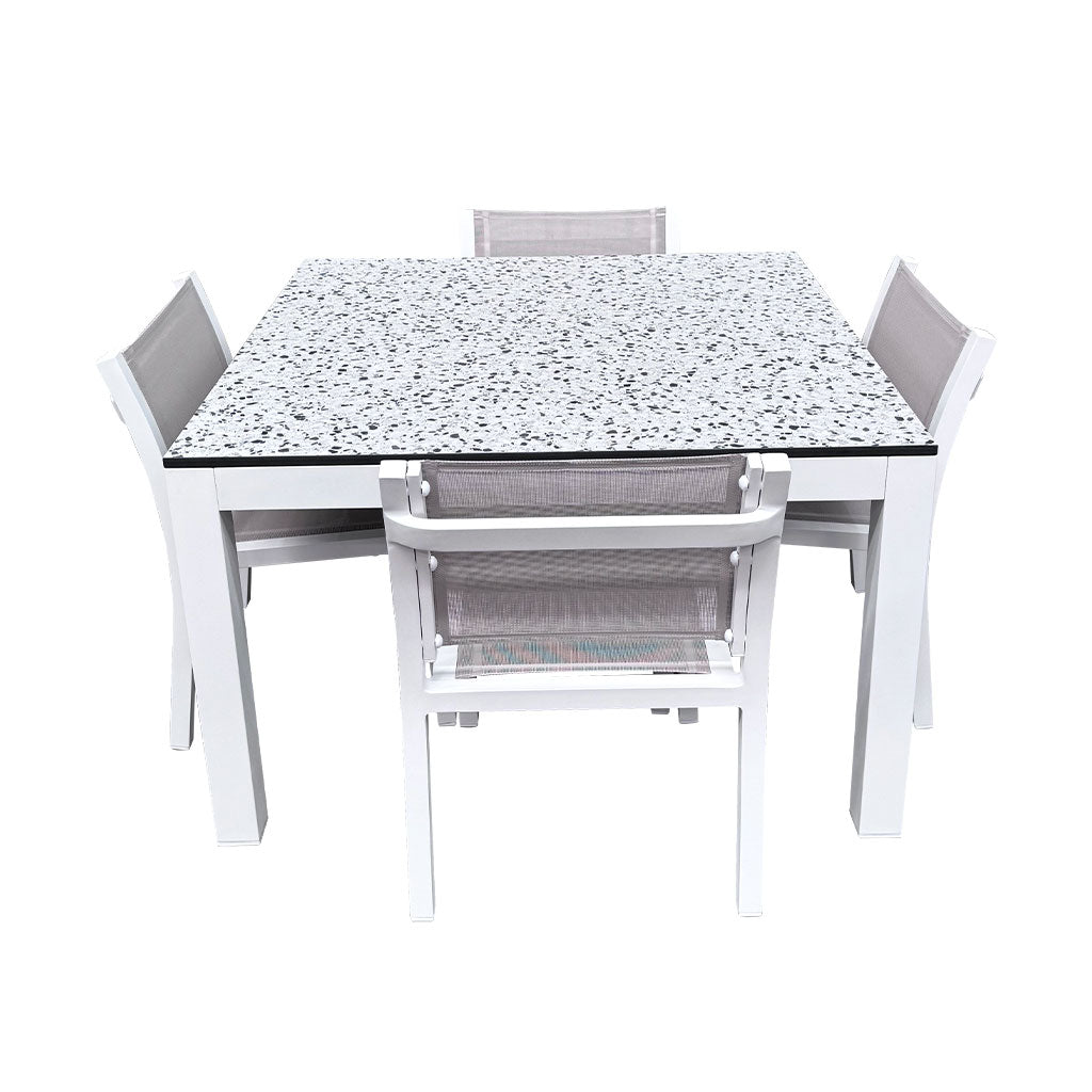 White Terrazzo Square Table