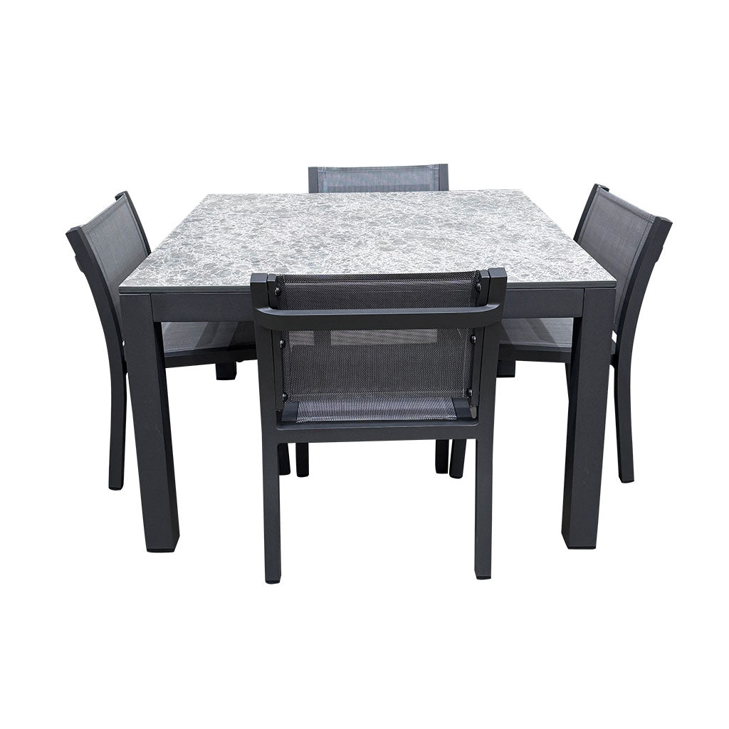 Charcoal Marble Square Table