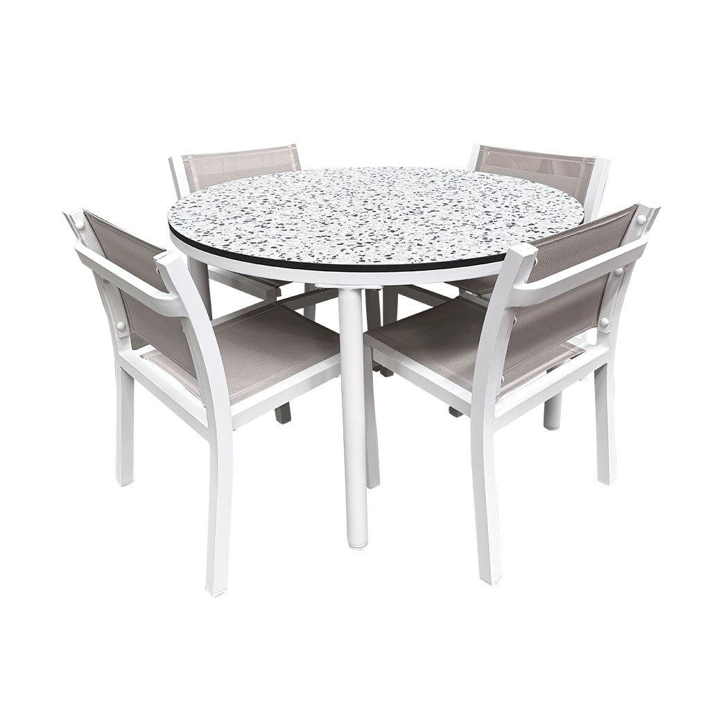 White Terrazzo Round Table