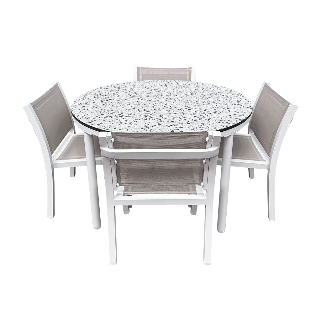 White Terrazzo Round Table