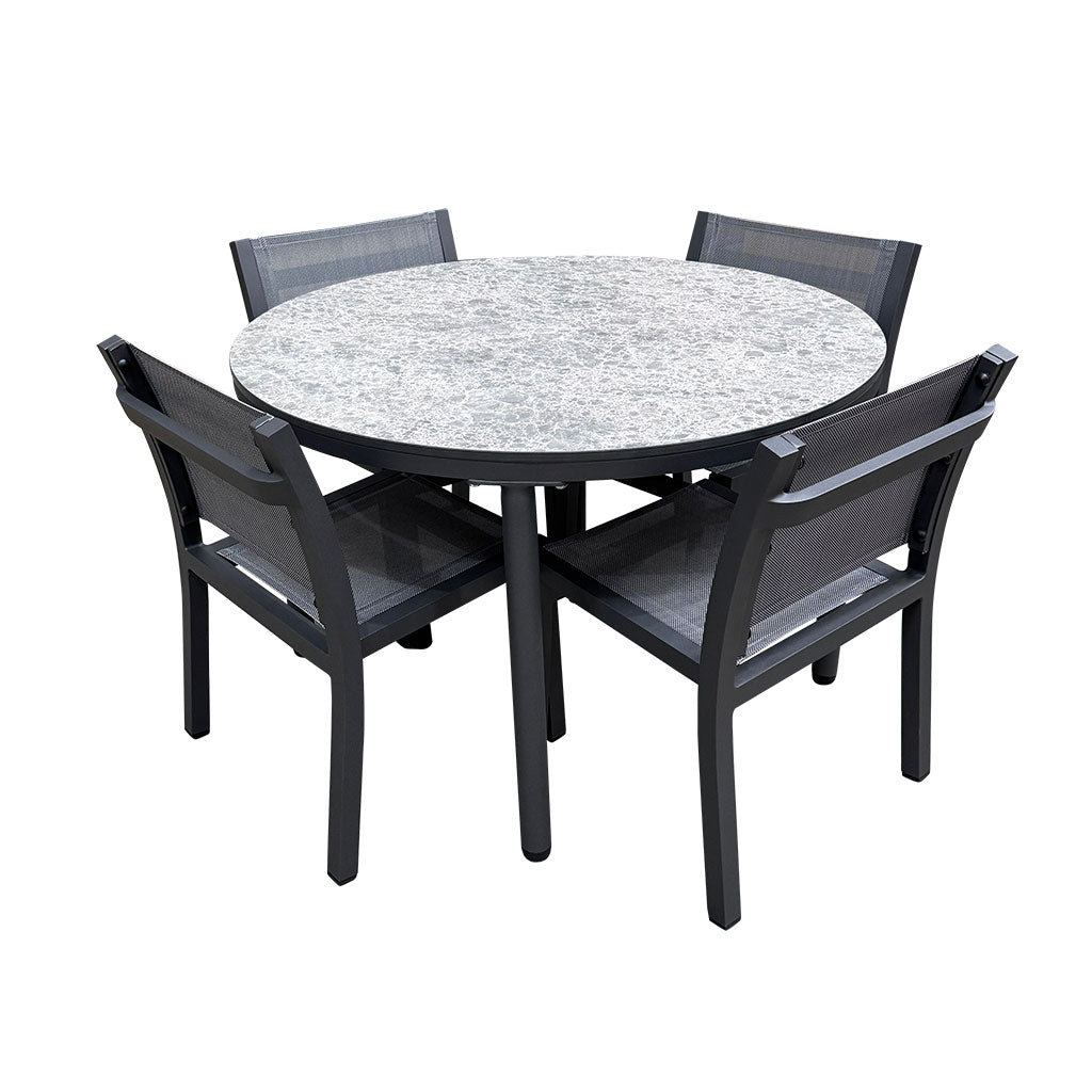 Charcoal Marble Round Table
