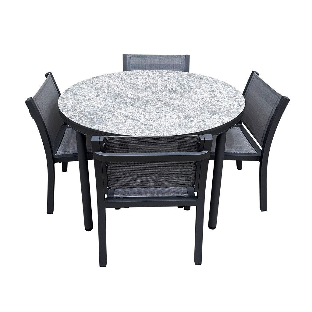 Charcoal Marble Round Table