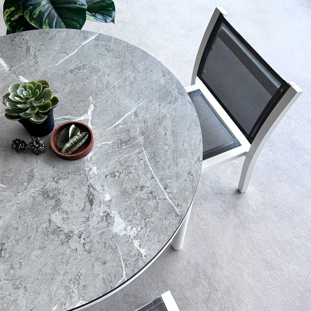 Light Grey Marble Round Table