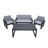 Outdoor Lounge Set & Table - Charcoal