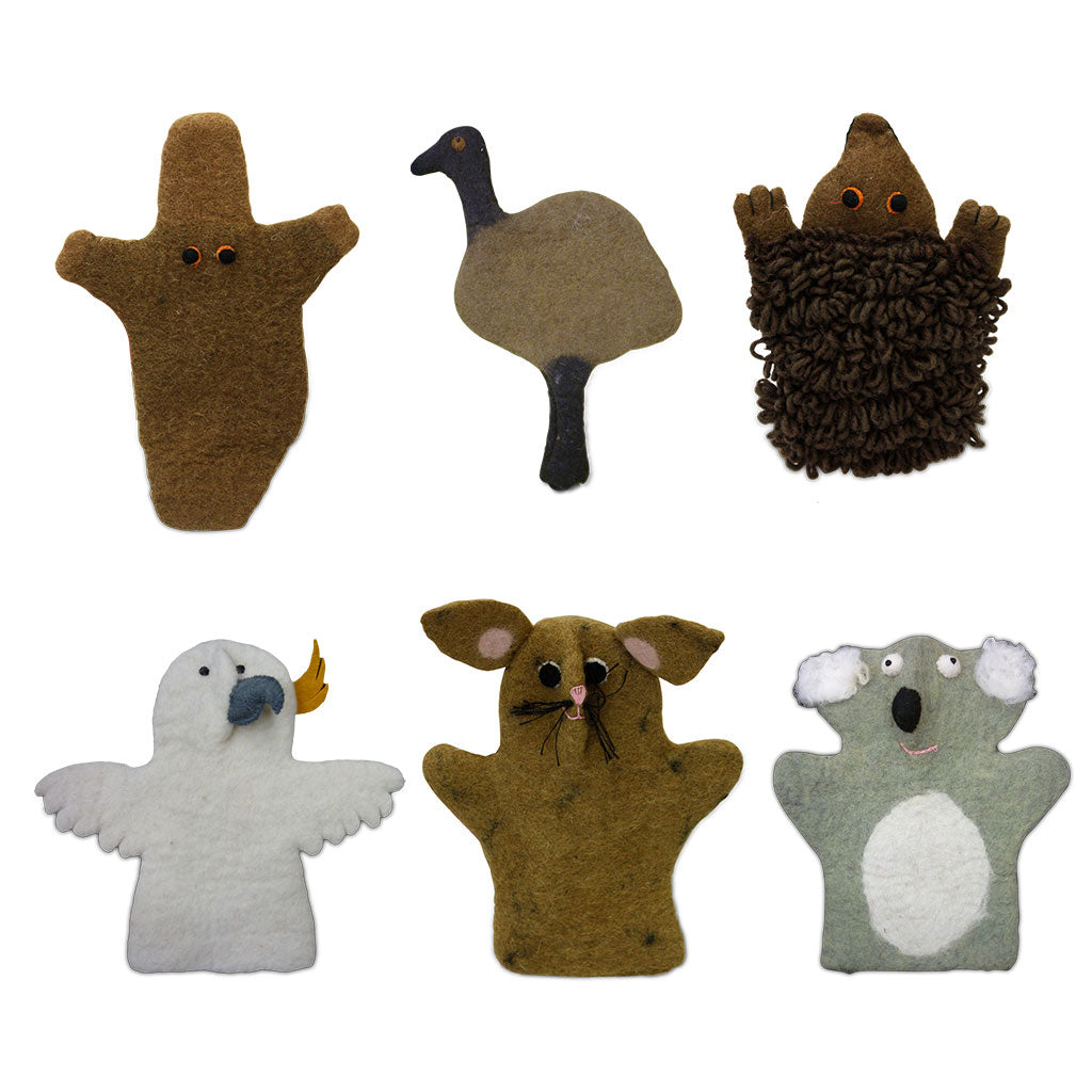 Australian Animals Hand Puppets - 6pc