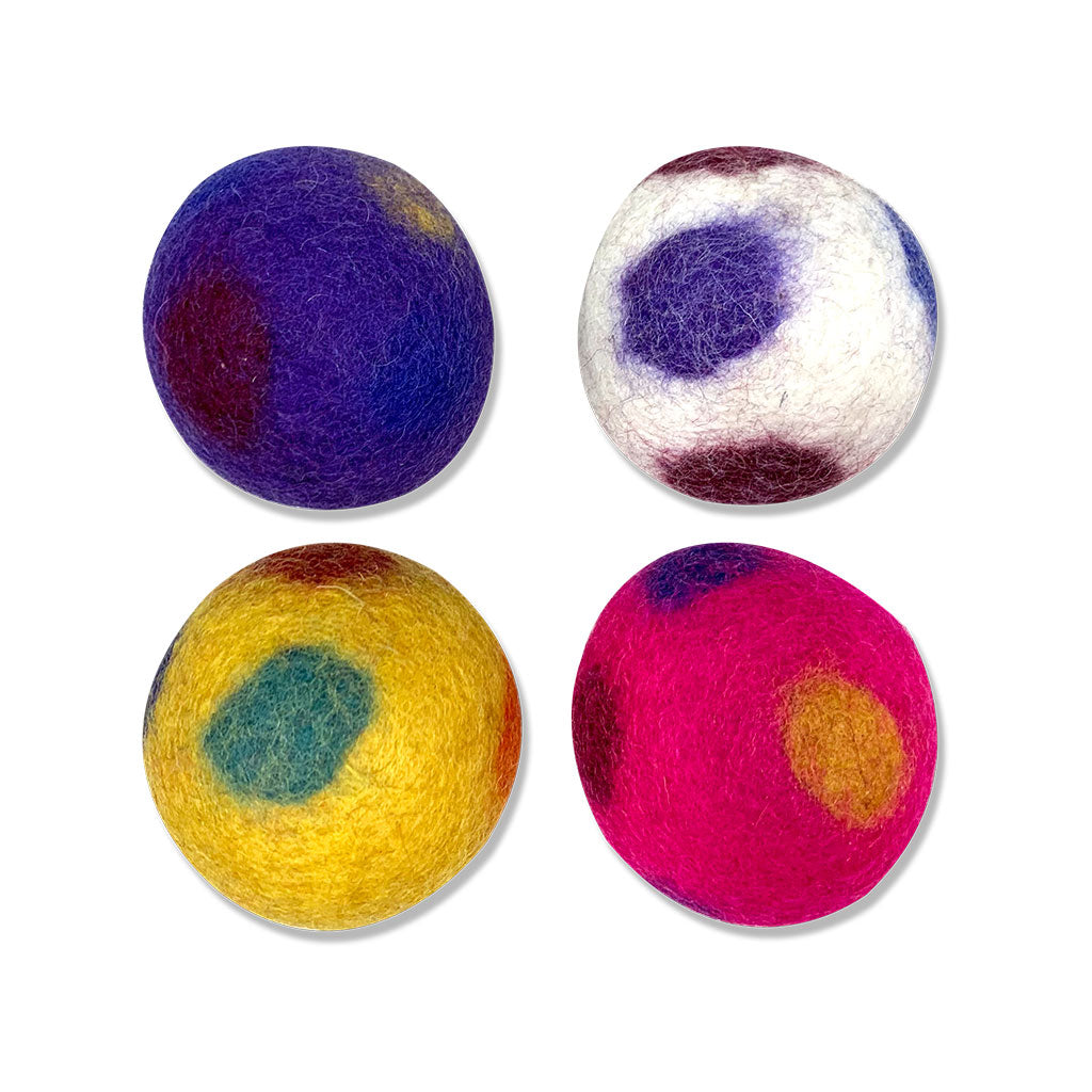 Felt Polka Dot Balls Small - 4pc